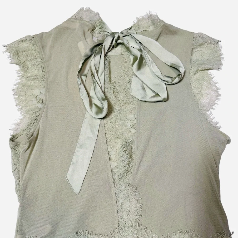 NWT New Free People Sweet Nothings Washed Sage Bodysuit Size L
